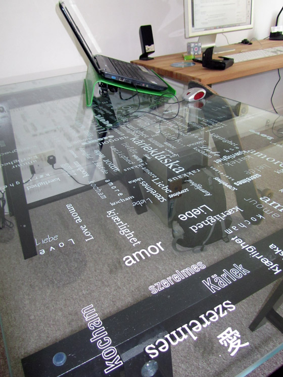 Love glass table