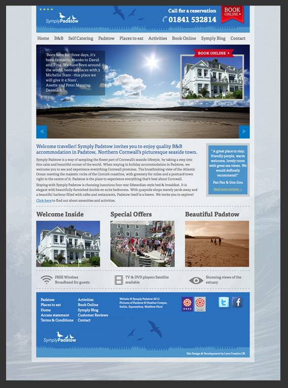 Symply Padstow Homepage