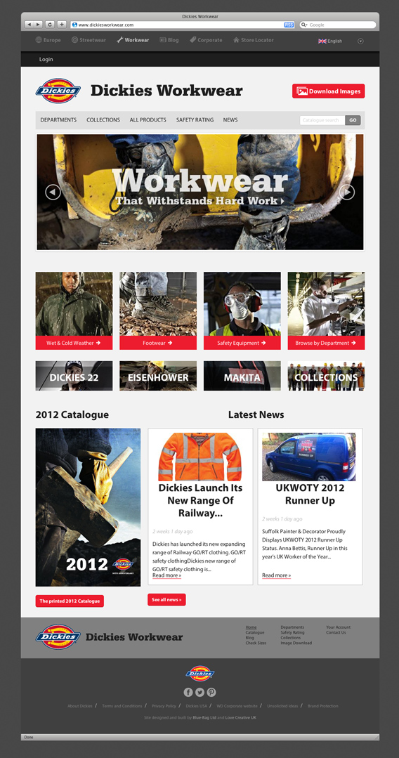 ickies Workwear Website - Homepage