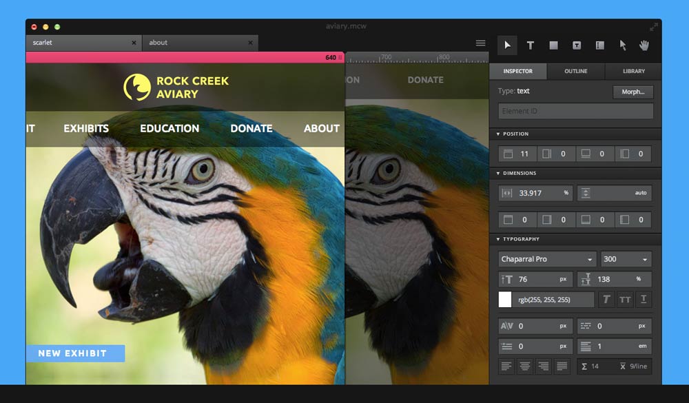 Macaw web design app