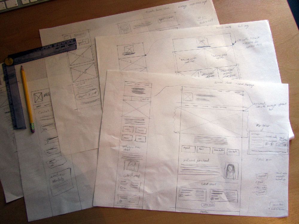 Wireframe designs for the new Torwood House School website