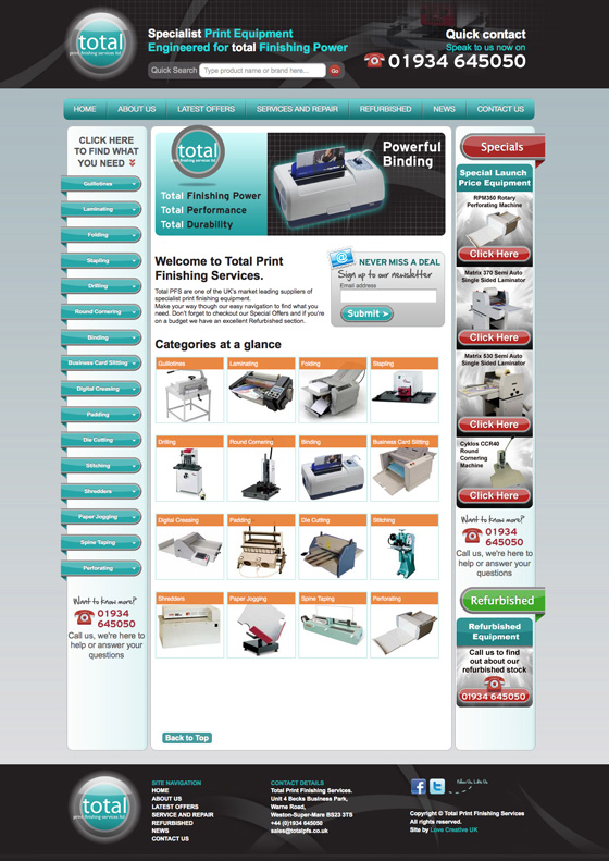 Total Print Finishing Total PFS website