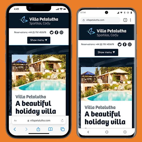 Holiday Villa WordPress Website displayed on a laptop