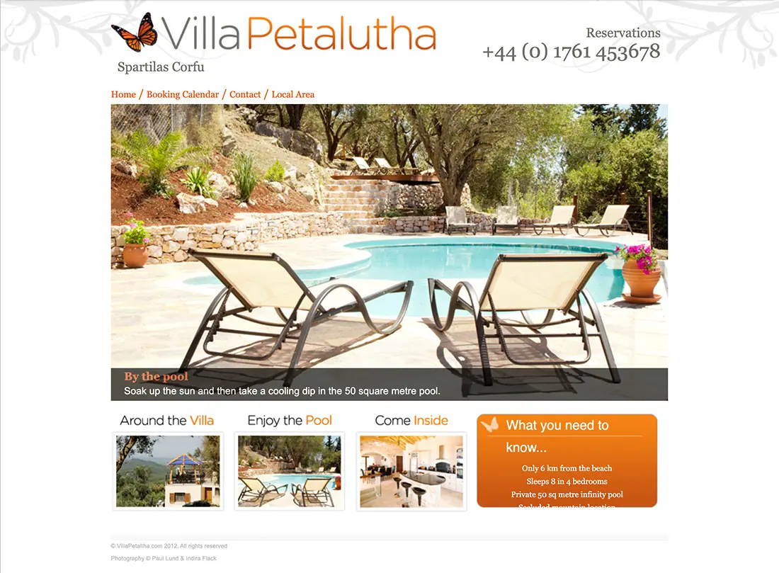 The old holiday villa website design