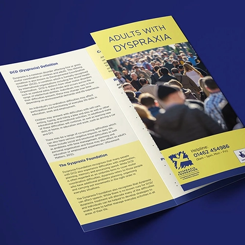 A 3-fold leaflet design.