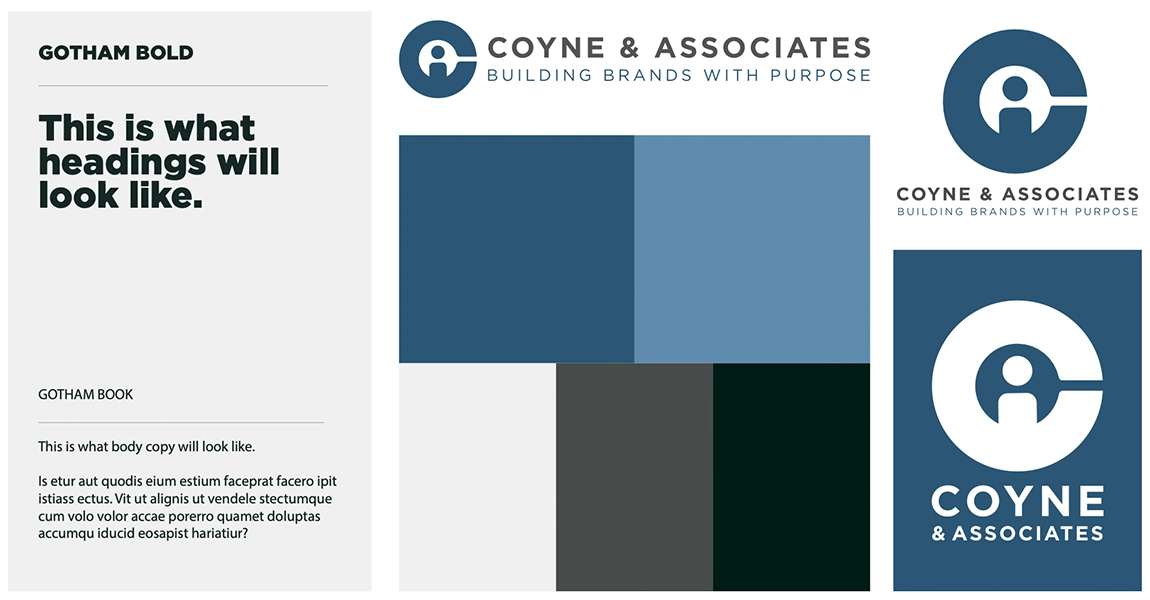 Coyne & Associates logo colours & type