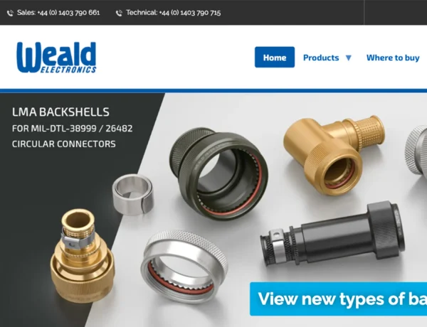 The home page of the Weald Electronics website