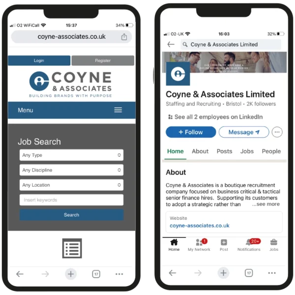 Coyne & Associates logo on LinkedIn and job search page